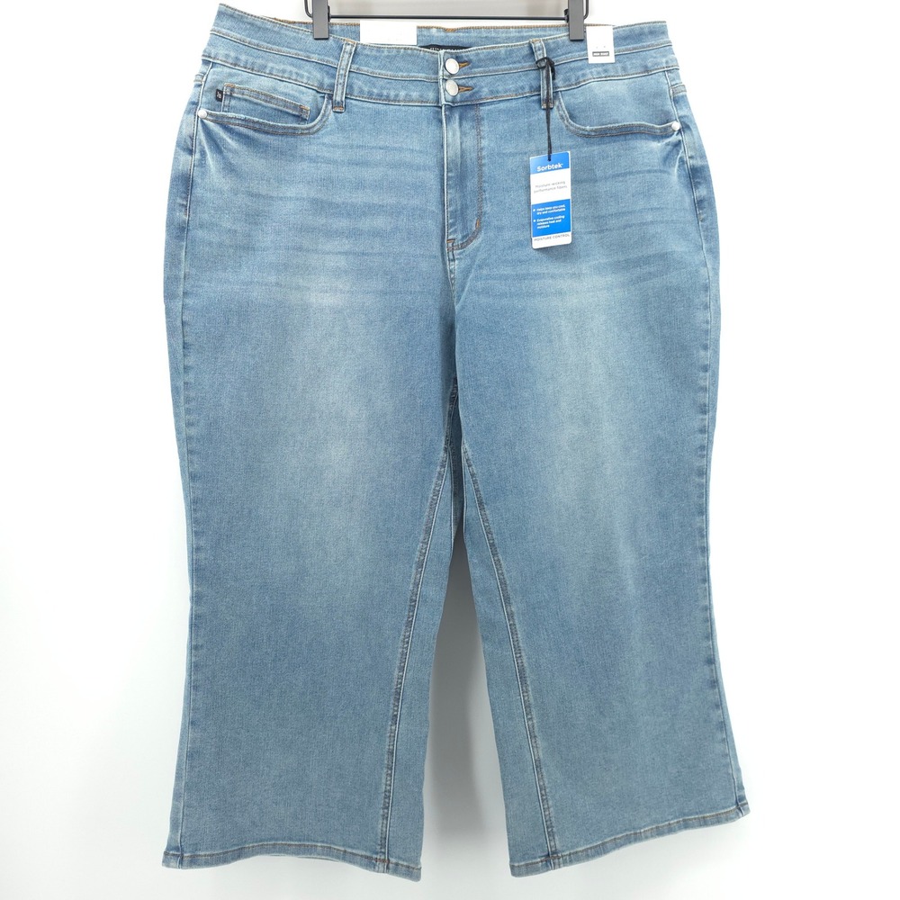 Judy Blue Wide Crop Womens Jeans 22W Light Blue Sorbtek High Waist JB88616
